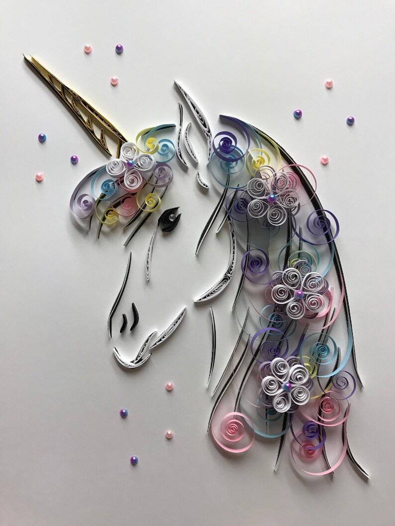 Quilling Art Unicorn Framed Art Etsy