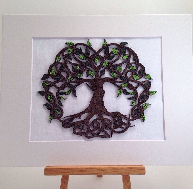 Celtic Tree Of Life quilled art Framed art 11x14 image 2