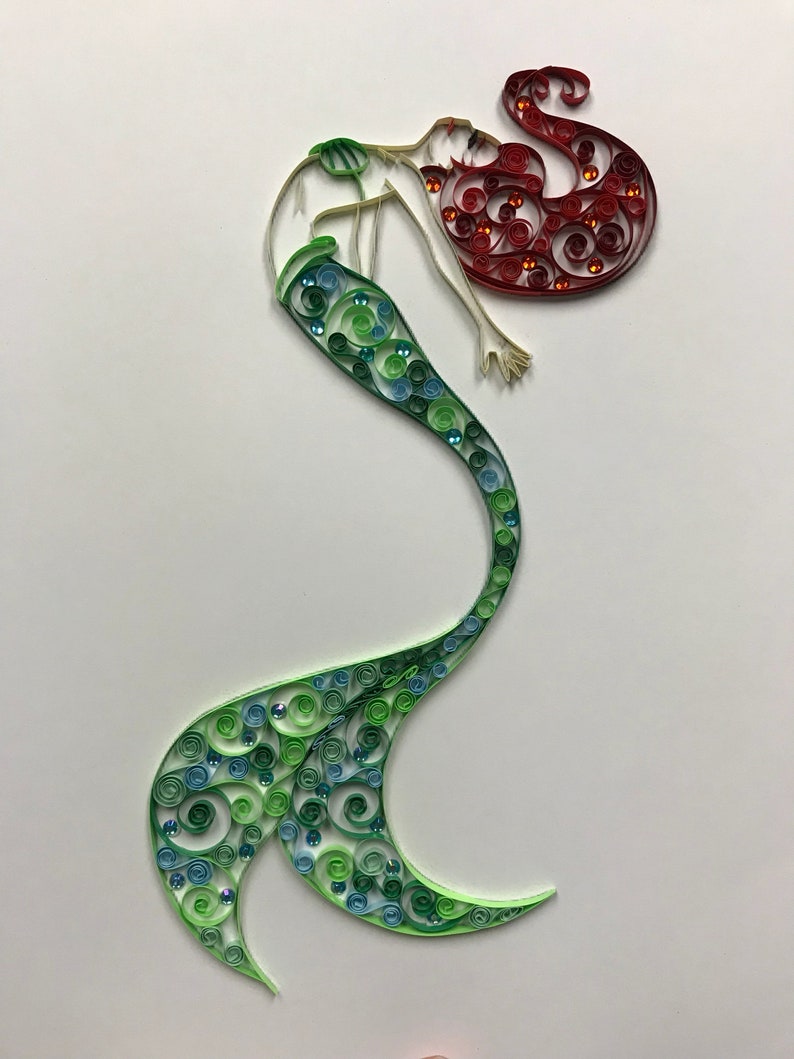 Quilled Art quilling mermaid framed 11x14 Etsy