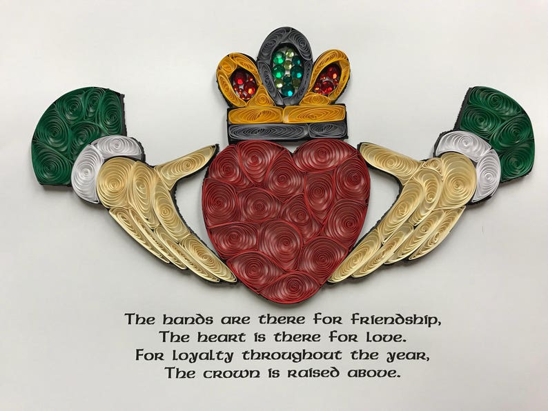 Paper Quilling Celtic Art Irish Claddagh Framed Art 8x10 Etsy
