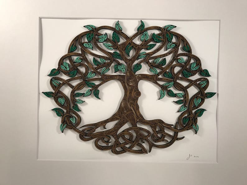 Celtic Tree Of Life quilled art Framed art 11x14 image 7