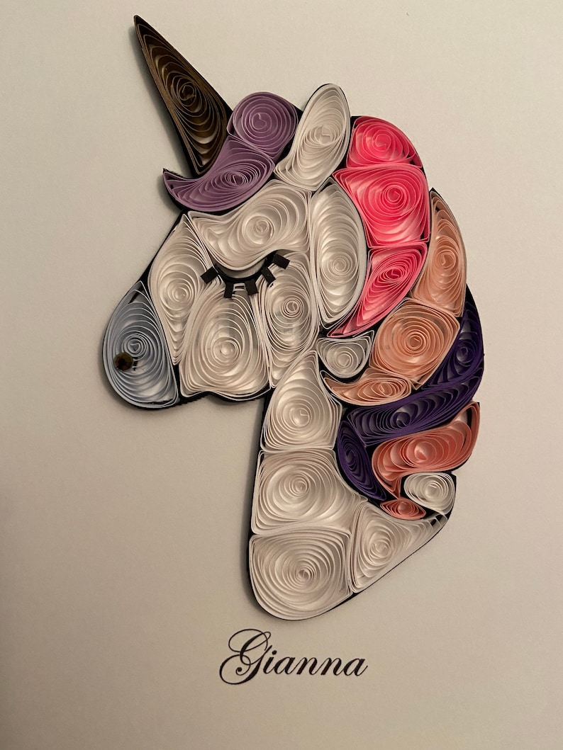 Paper quilling Unicorn framed art Etsy