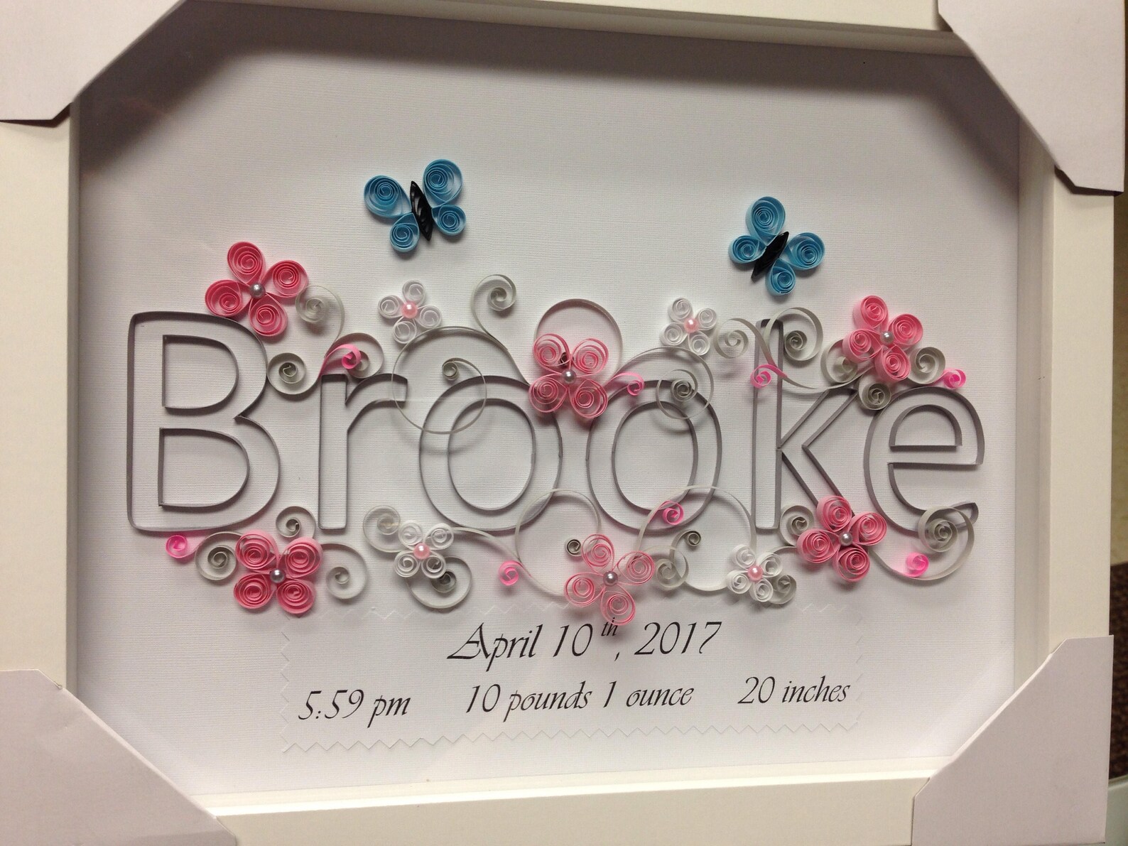 Paper Quilling Quilling Custom Name Baby Name Framed Art Etsy