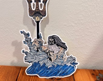 Vinyl Sticker, Poseidon, JGA Art