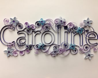 Quilled Name Art: Custom Baby Name, Framed 8x10