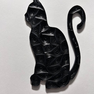 Paper quilling: Black Cat, framed art