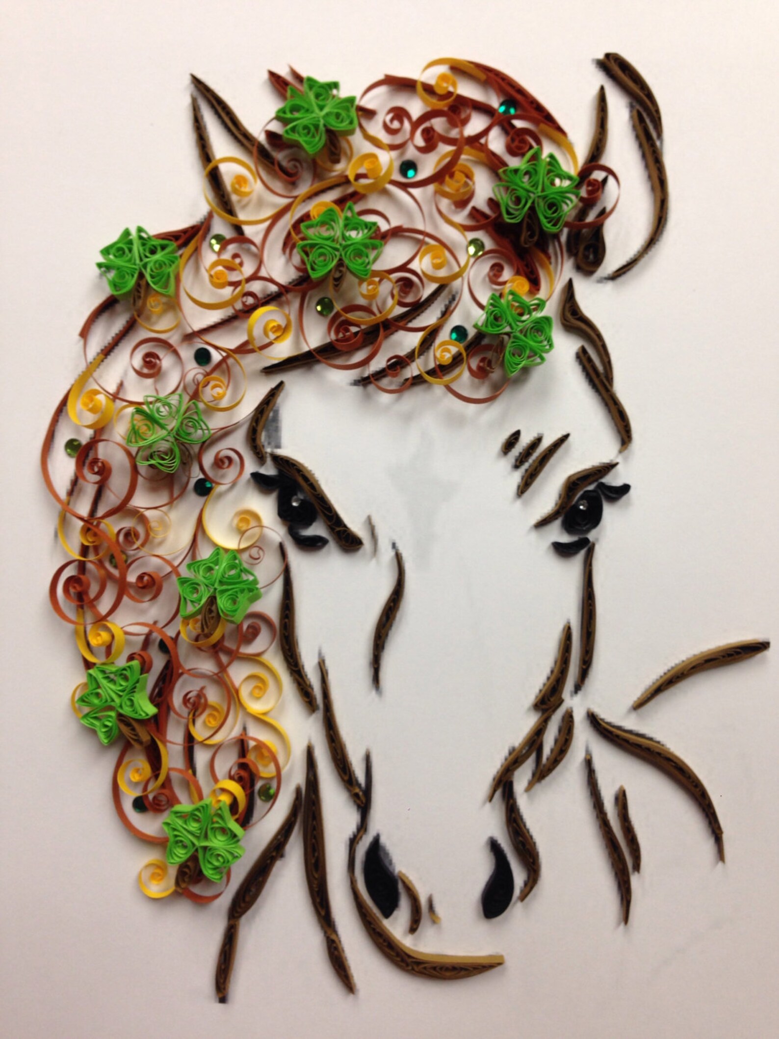 Paper Quilling Horse and Flowers Framed Art 11x14 Etsy