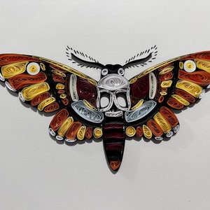 Quilled Moth Art, framed