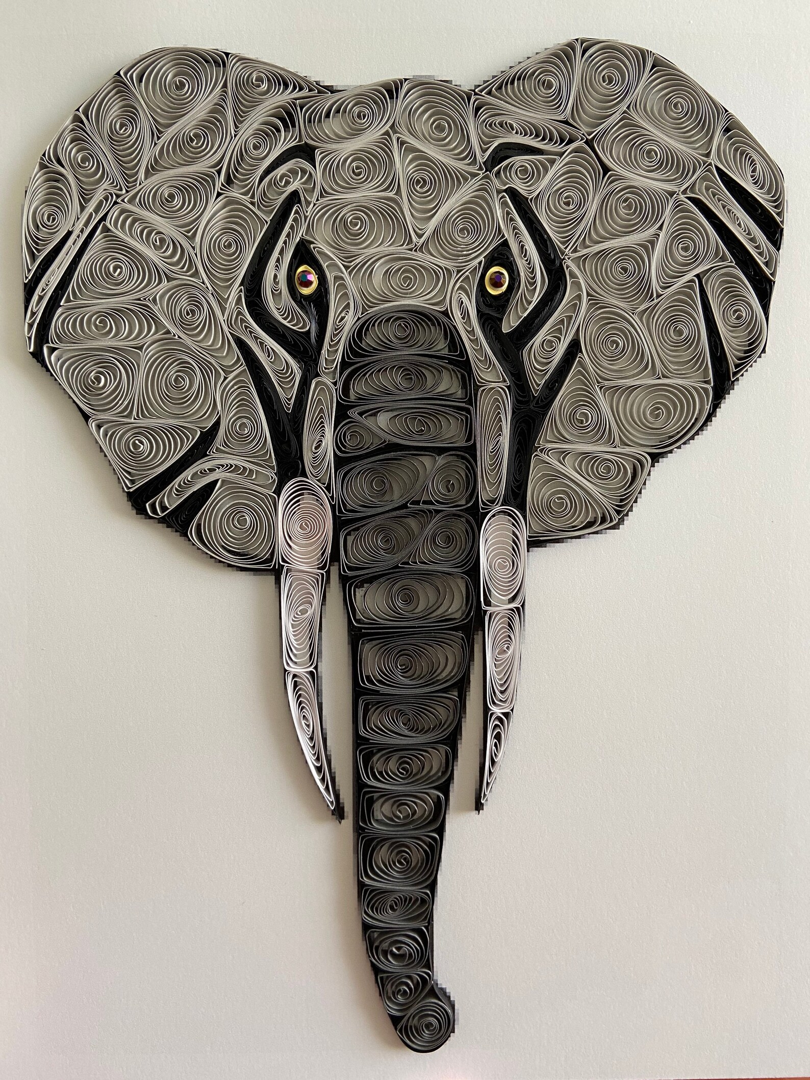 Quilling Elephant Quilled Art Framed 8x10 Etsy