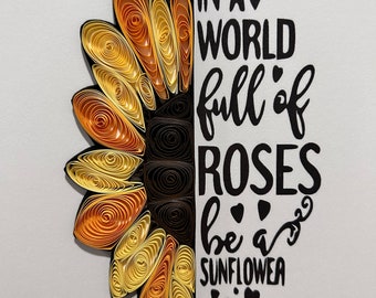 Quilled art, quilling, Sunflower