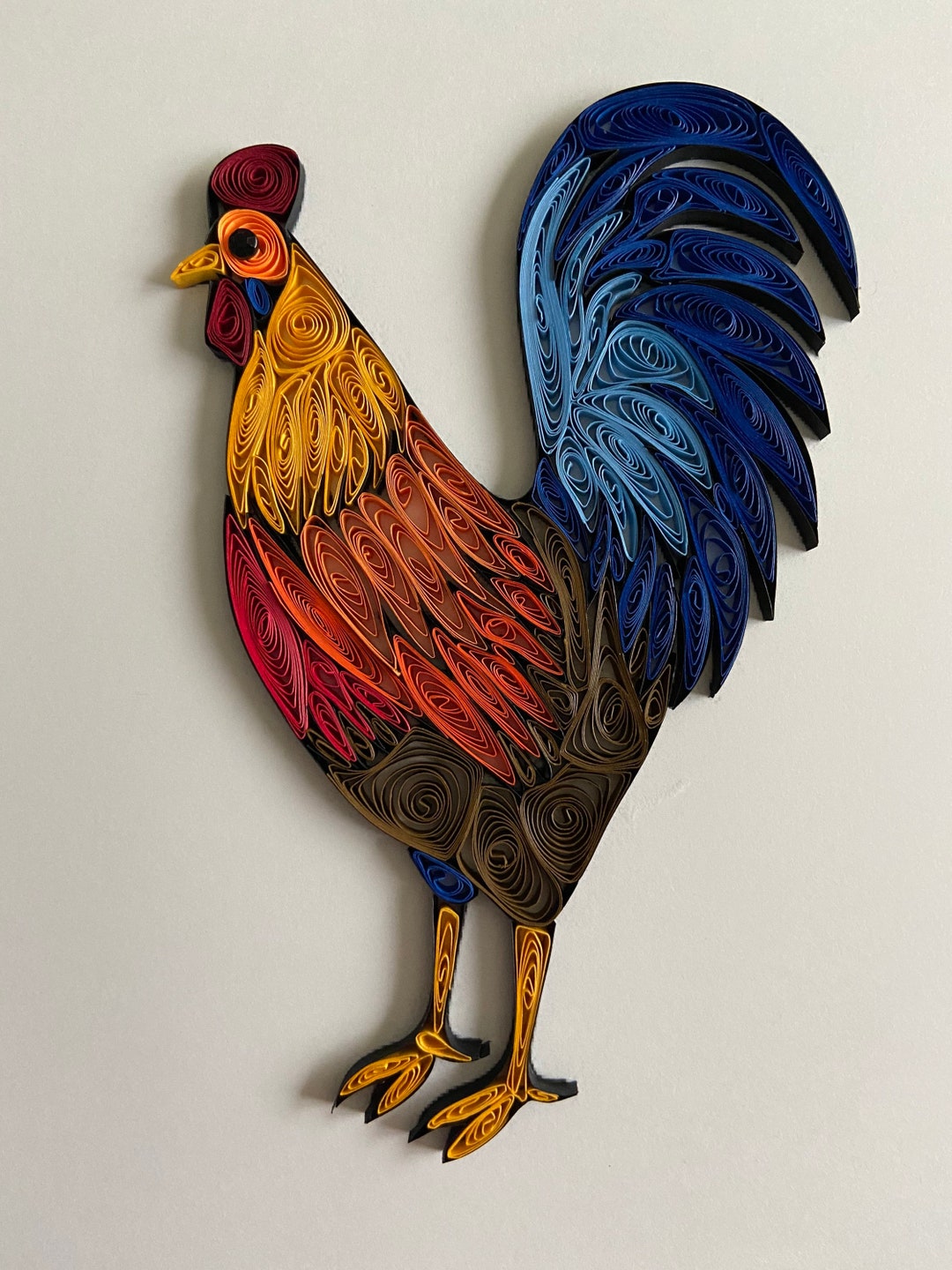 Quilling Art Rooster Framed 8x10 Etsy