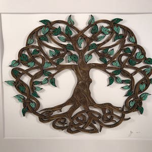 Celtic Tree Of Life quilled art Framed art 11x14 image 8