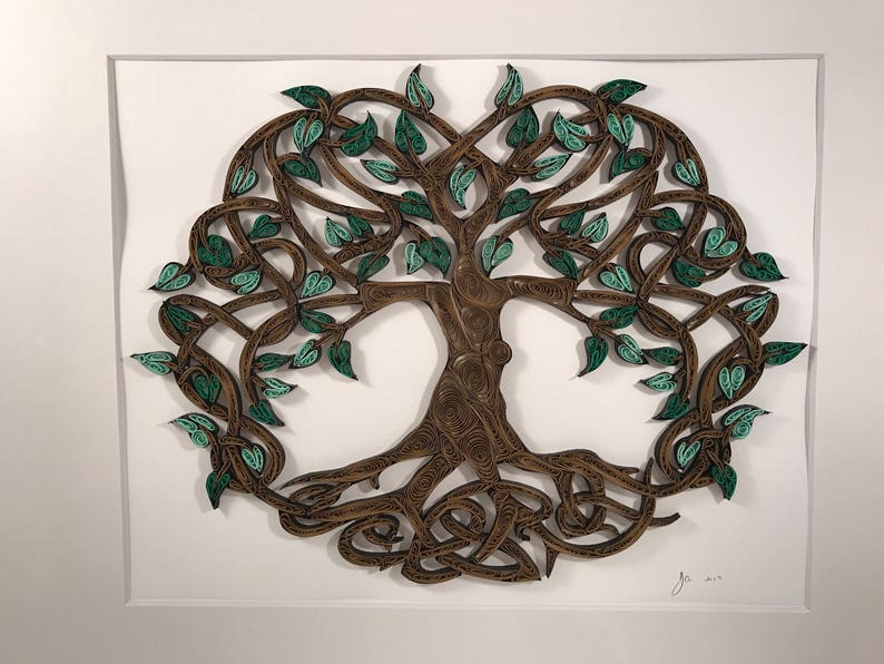 Celtic Tree Of Life quilled art Framed art 11x14 image 8