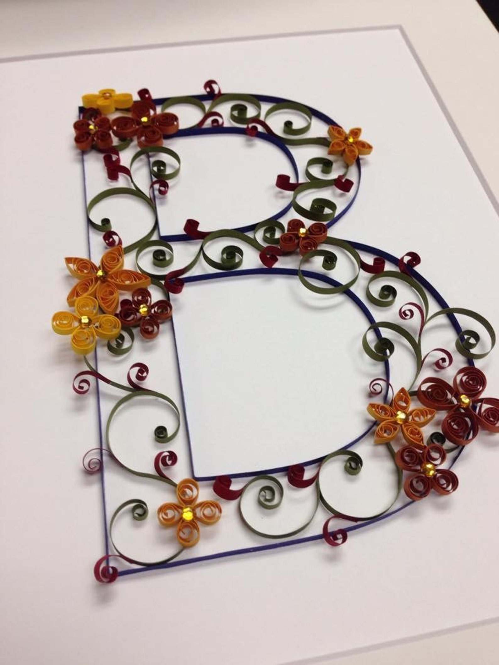 Paper Quilling Quilled Monogram Letter 8x10 Initial Etsy