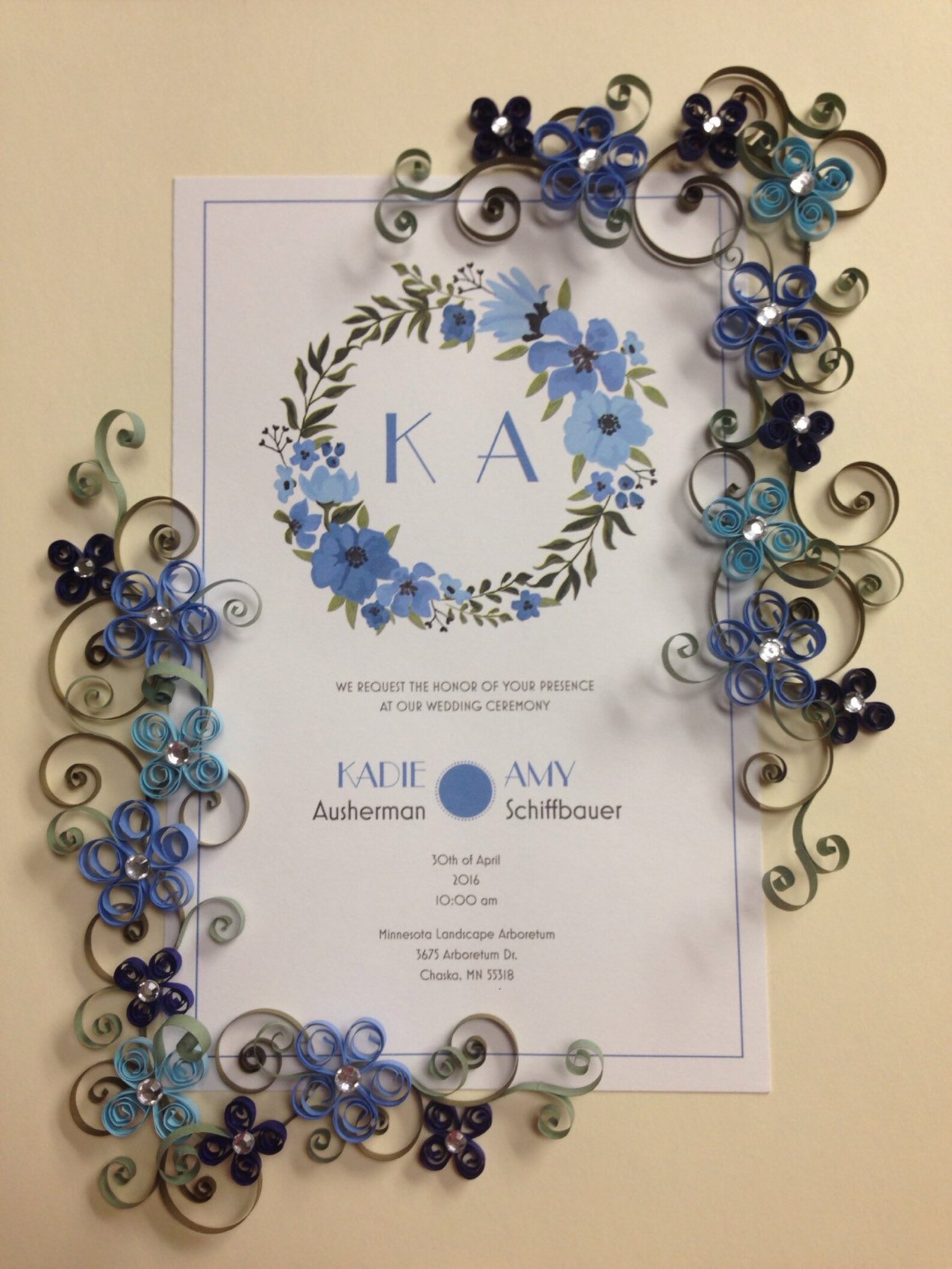 Paper quilling Wedding Invitation Keepsake Quilling Framed Etsy