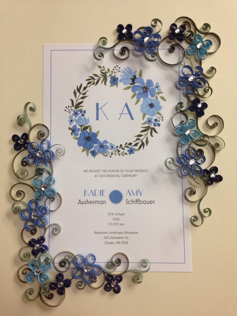 Paper quilling Wedding Invitation Keepsake Quilling Framed Etsy