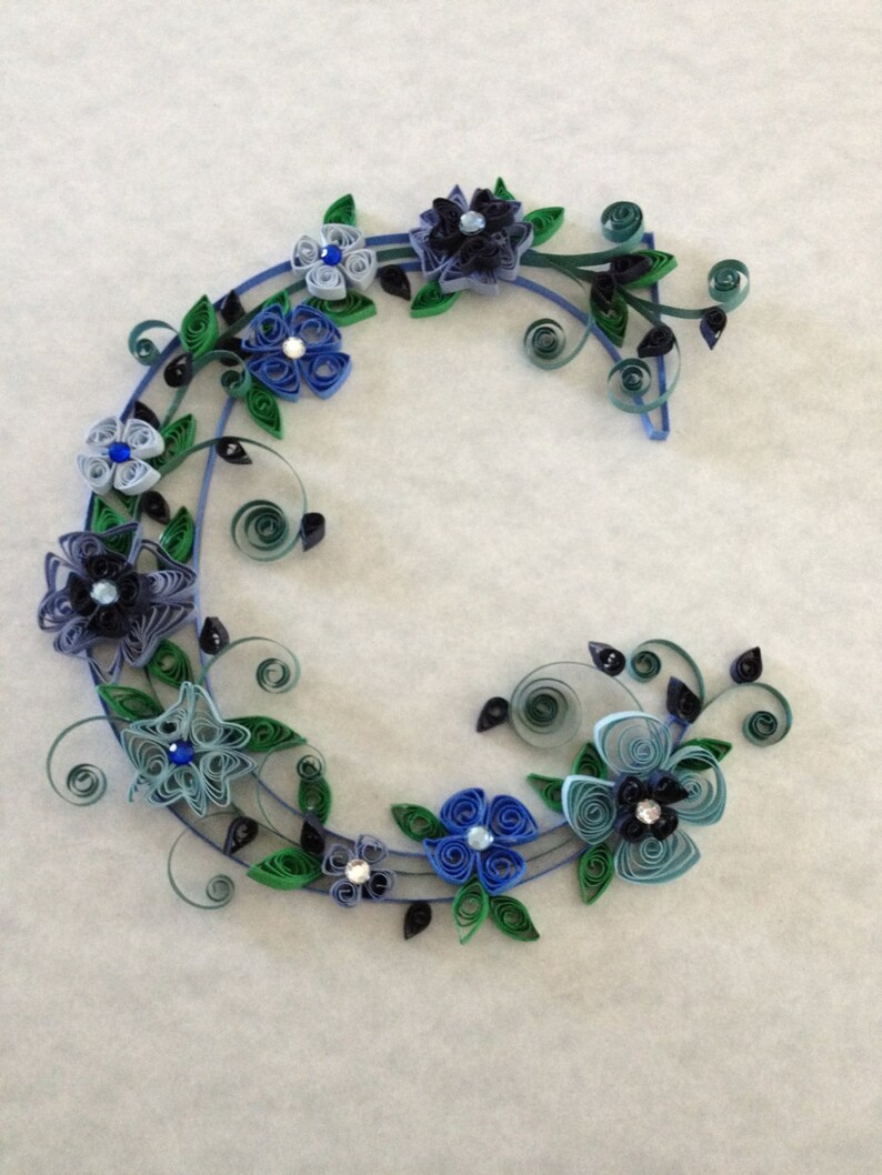 Paper Quilling Quilling Monogram Customizable Letters Etsy