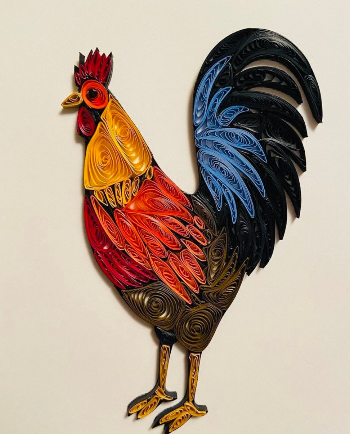 Quilling Art Rooster Framed 8x10 Etsy