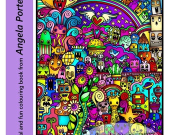 Angela Porter's Doodleworlds Colouring Book