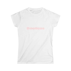 Soolless script logo Tee | minimalist pastel pink text