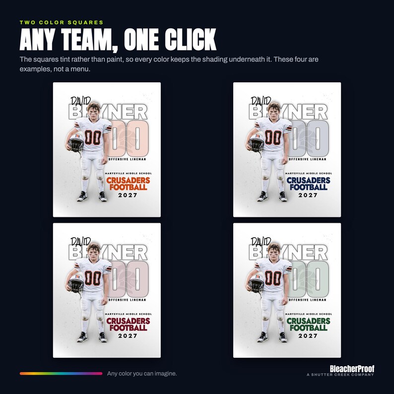 Football Player Poster Template | Sports Photographer PSD (16x20, 300 DPI) image 2