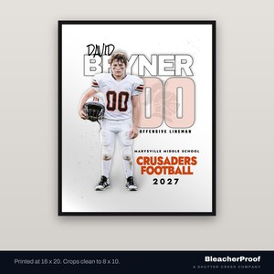 Football Player Poster Template | Sports Photographer PSD (16x20, 300 DPI) image 3