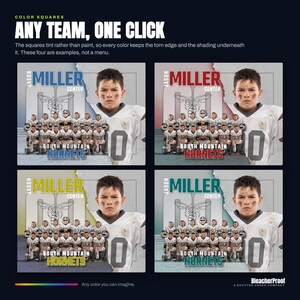 Football Memory Mate Template Photoshop | Torn Paper Team Photo PSD | Sports Photographer Template | 20x16 Print Ready 300 DPI image 2
