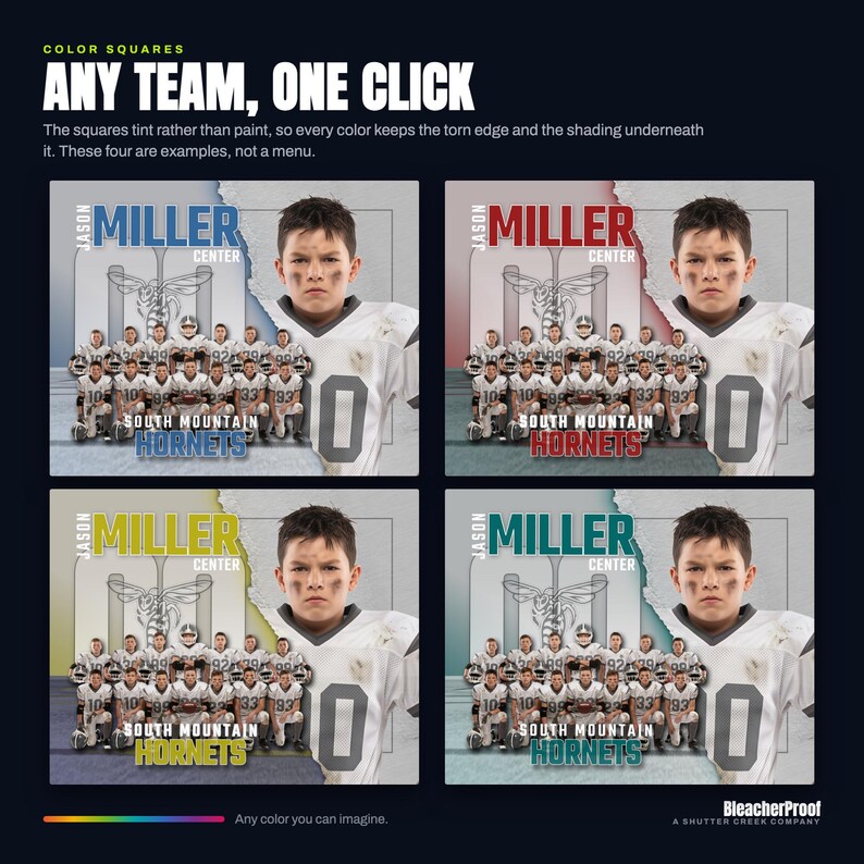 Football Memory Mate Template Photoshop | Torn Paper Team Photo PSD | Sports Photographer Template | 20x16 Print Ready 300 DPI image 2