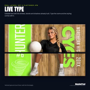 Volleyball Poster Template Photoshop | Senior Night Banner PSD | Volleyball Photo Template for Sports Photographers | 16x20 300 DPI image 5