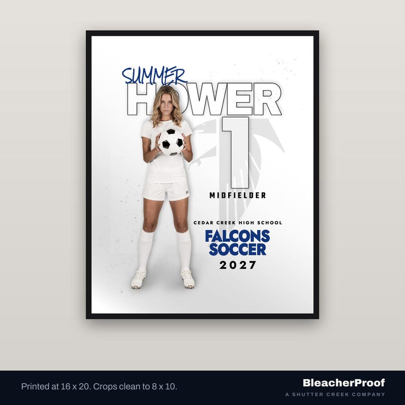 Mall för fotbollsspelareaffisch | Photoshop PSD sportbanner (16x20, 300 DPI) bild 3