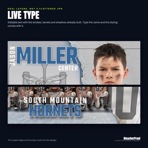 Football Memory Mate Template Photoshop | Torn Paper Team Photo PSD | Sports Photographer Template | 20x16 Print Ready 300 DPI image 5