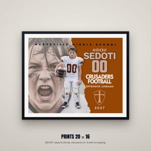 Plantilla fotográfica de jugador de fútbol / Estilo papel rasgado PSD (20x16, 300 DPI) imagen 3