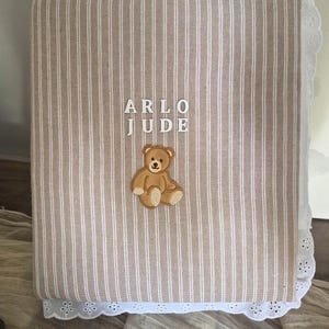 Personalised Embroidered Baby Memory Book | Fabric Binder Keepsake Scrapbook ((Ideas Insert))
