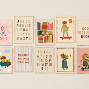 Playroom Wall Art Bundle | Kids Room Decor | Nursery Prints | Digital Download
