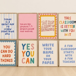 Paquete de decoración para el aula / Láminas motivacionales para profesores (Descarga digital)
