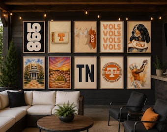 Paquete de láminas decorativas de los Tennessee Vols / 10 láminas deportivas imprimibles / Descarga digital