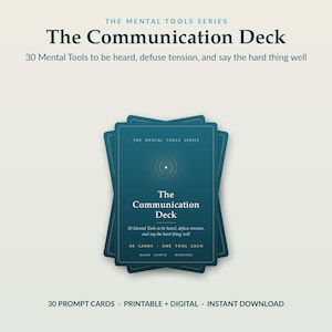 Communication Card Deck | 30 Mental Tools Coping Cards, Printable (PDF Download)