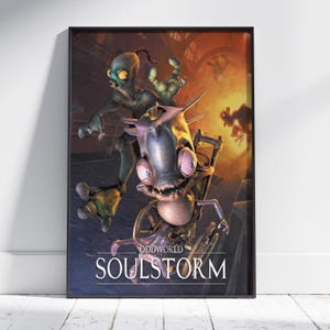 Oddworld Soulstorm Poster | Abe Wall Art | Dark Industrial Platformer Game Print | Gamer Room Decor