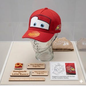 Gorra de béisbol Lightning McQueen / Gorra snapback de carreras bordada para niños pequeños