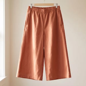 Culottes Sewing Pattern PDF | Wide Leg Cropped Trousers with Pockets | Womens Elastic Waist Palazzo | Pull On | Sizes XS-XXXL