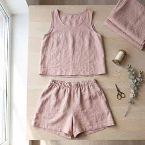 Patron de couture PDF pour ensemble de détente | Débardeur + short | Pyjama sans manches | Tailles XS à XXXL | Niveau débutant, à imprimer chez soi