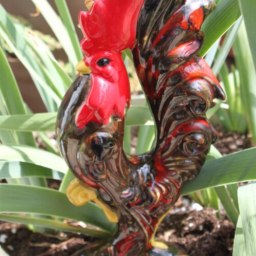 Vintage Green Glass Lidded Rooster Dish Vintage Green Glass Etsy