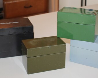 Throwing Them All Together ~ Vintage Set Of Four Metal File Boxes