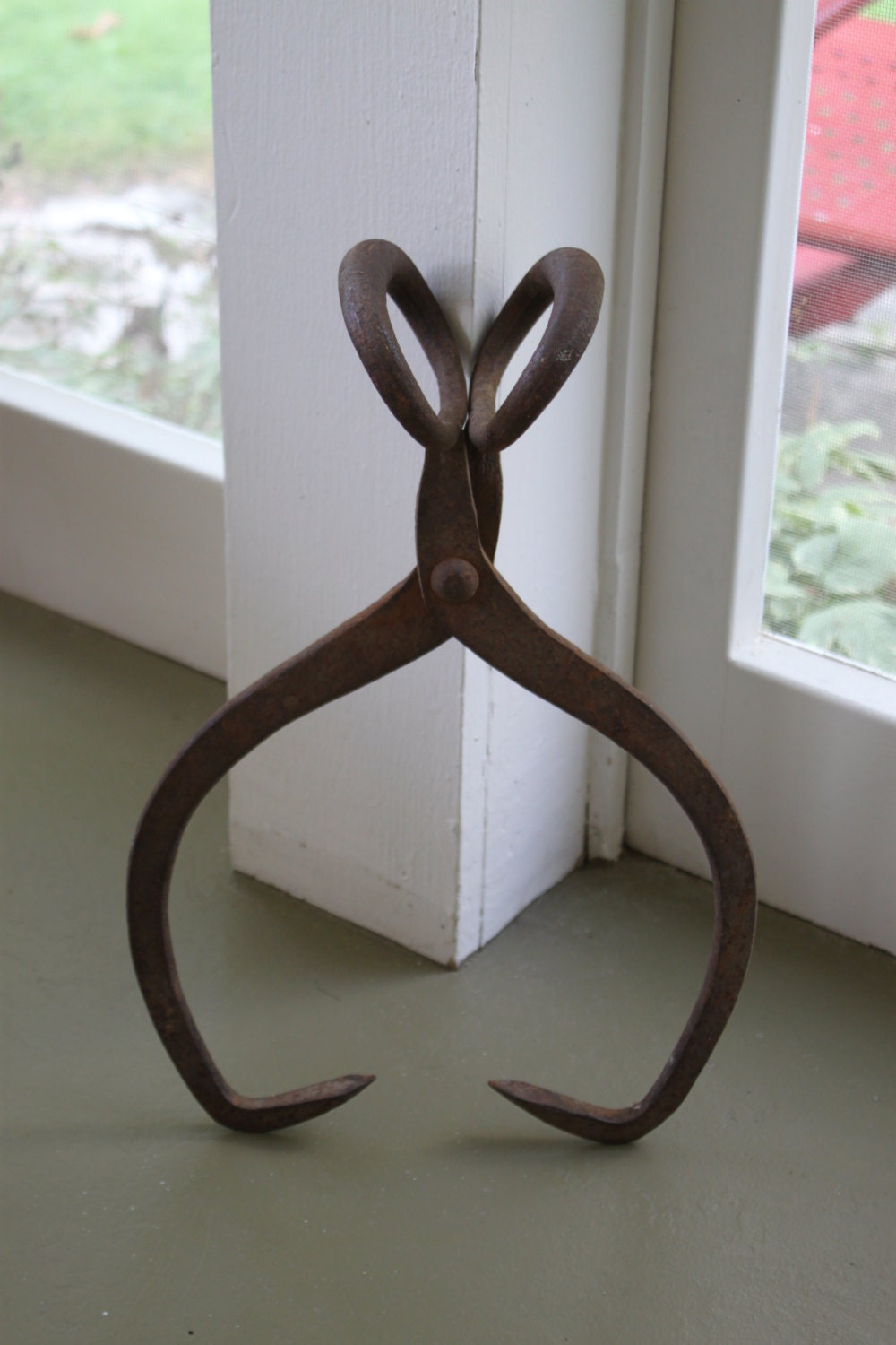 Vintage Large Ice Block Tongs Old Rustic Farm Tool Primitive Etsy