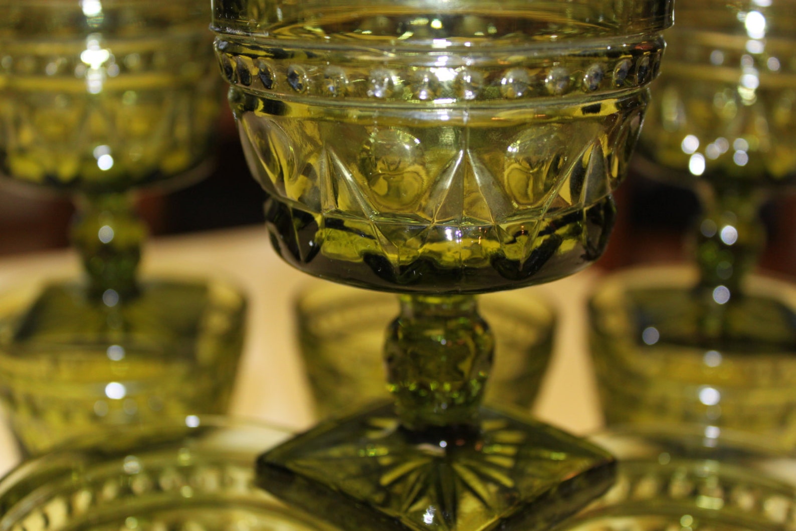 Vintage Glass Dessert Cups Etsy