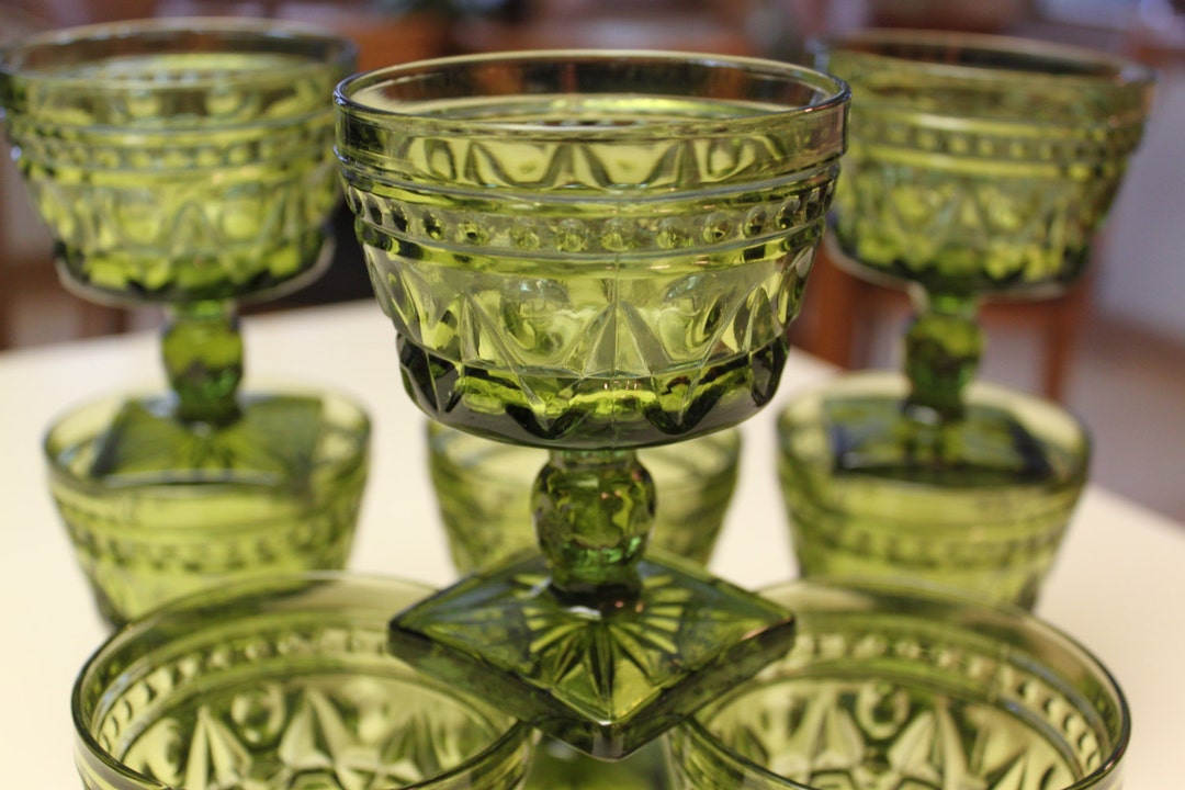 Vintage Glass Dessert Cups Etsy