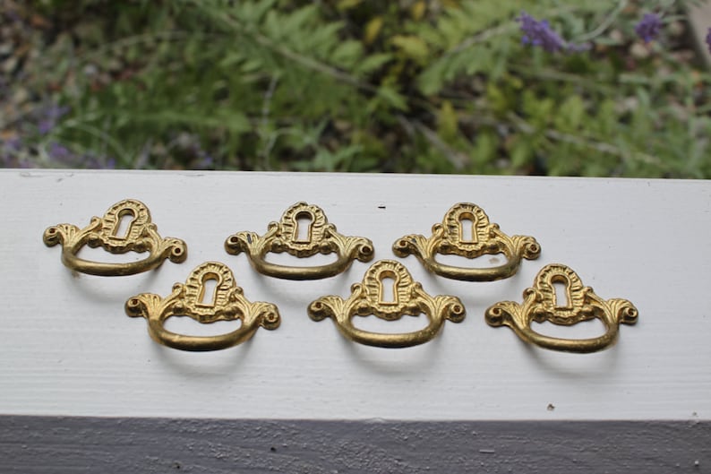 Vintage Key Hole Brass Drawer Pulls Etsy