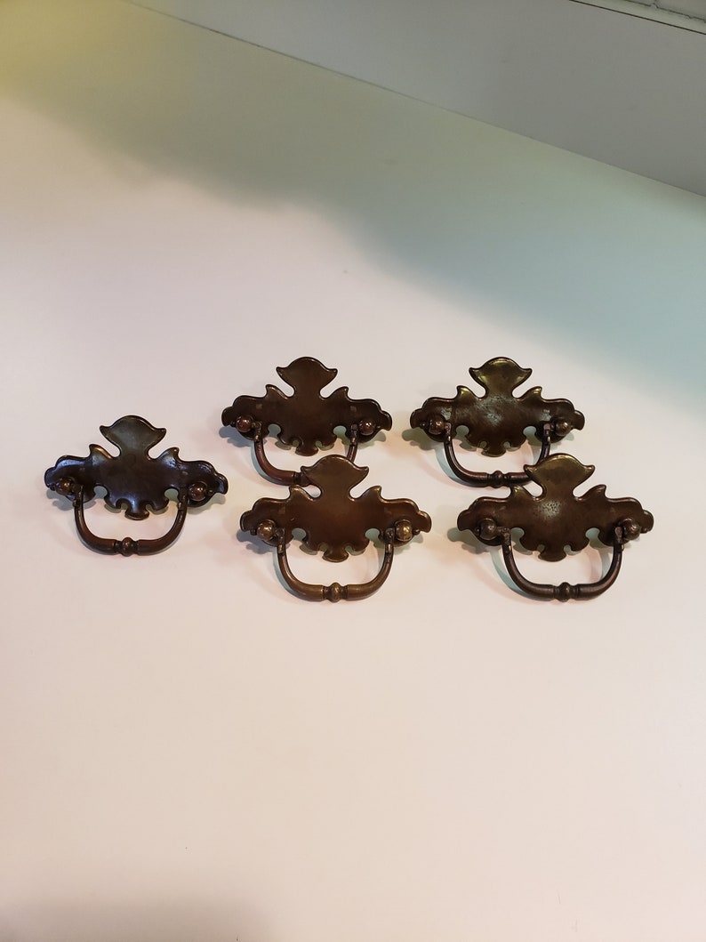 Beautifully Vintage Classic Brass Drawer Pulls Etsy
