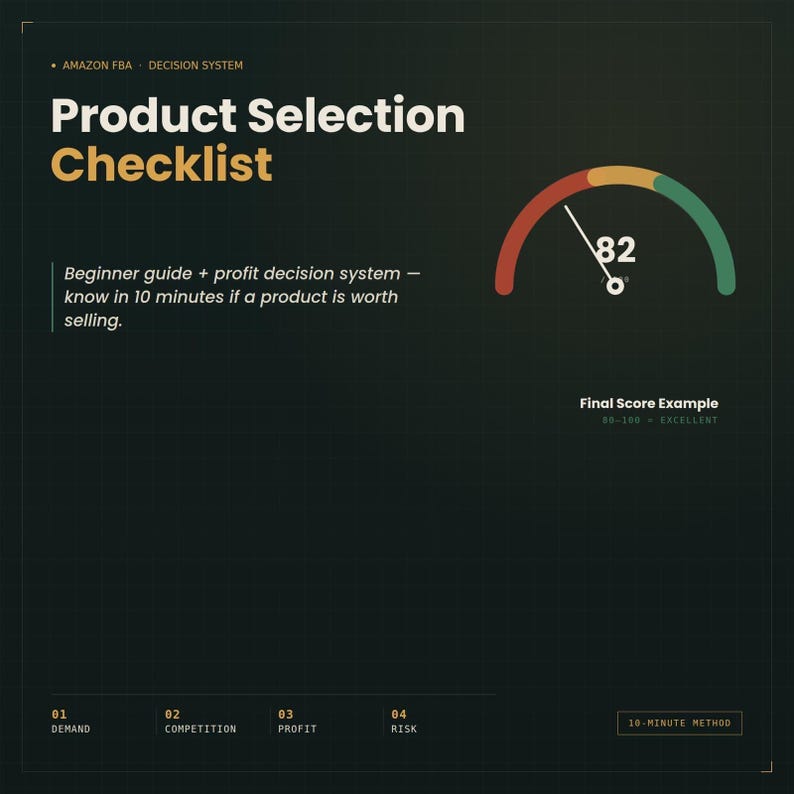 Amazon FBA Product Research Checklist | Profit Calculator | Product Validation Tool for Beginner Sellers | Digital PDF Guide image 1