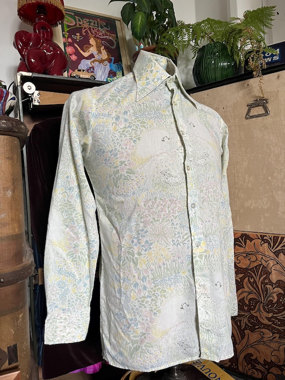 Ben Sherman, Ben Sherman late 60s twisted label Art Nouveau shirt size 15 1/2
